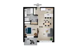 1 chambre (759 pc)
