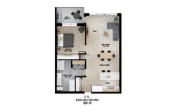 1 chambre (805 pc)