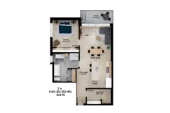 1 chambre (813 pc)