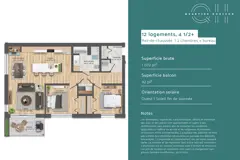 2 chambres + bureau (12 logements)