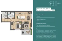 1 chambre + bureau (12 logements)