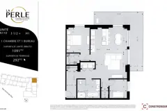 1 chambre + bureau