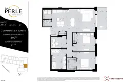 2 chambres +bureau