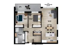 2 chambres (1070 pc)
